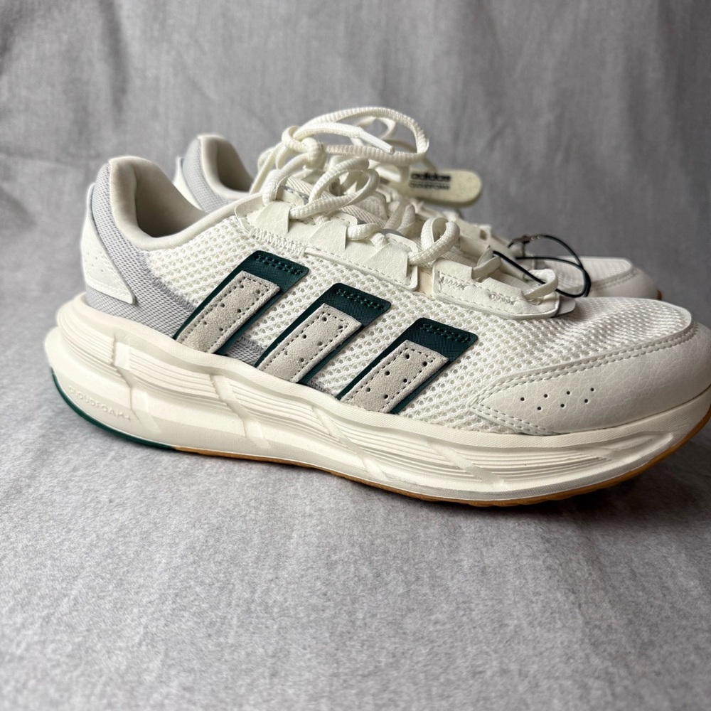 Adidas Astrastar White and Green Athletic Sneakers JQ6076